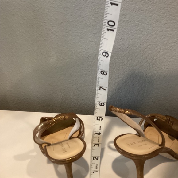KATE SPADE GOLD 4INCH SLING BACK SANDAL - Picture 12 of 15